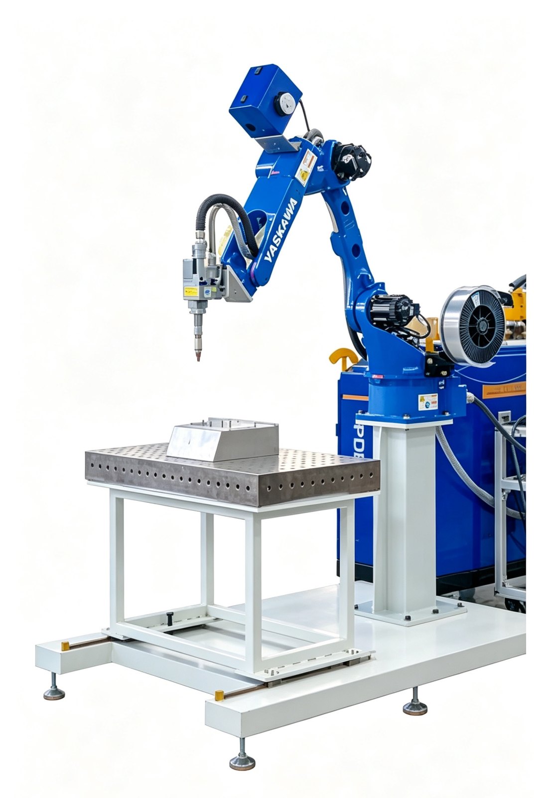 Robot-Mounted Integrated Fiber Laser Welding Workstation
