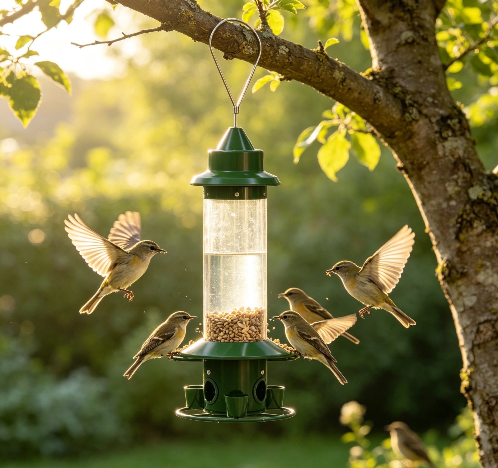 Tube Bird Feeders, Hanging Vertical Wild Bird Seed Feeders