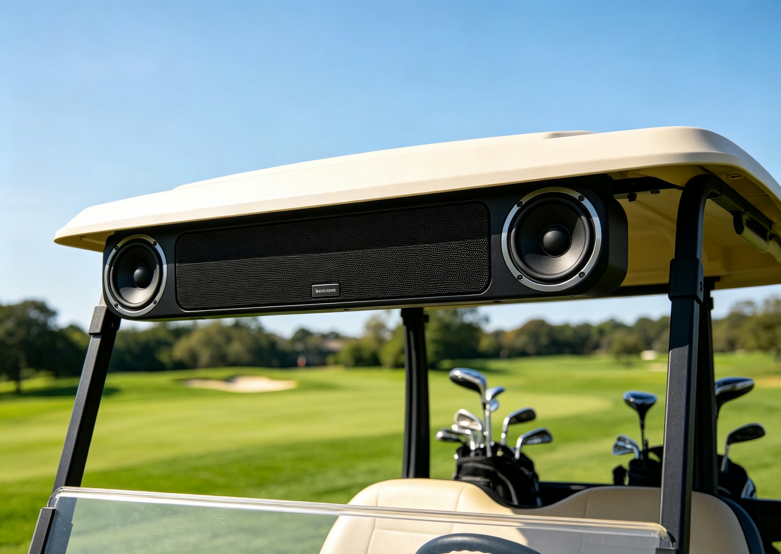 Golf Cart RV Audio System Accessories, UTV ATV Waterproof Speakers Amplifier Bluetooth Soundbar Wiring Kits