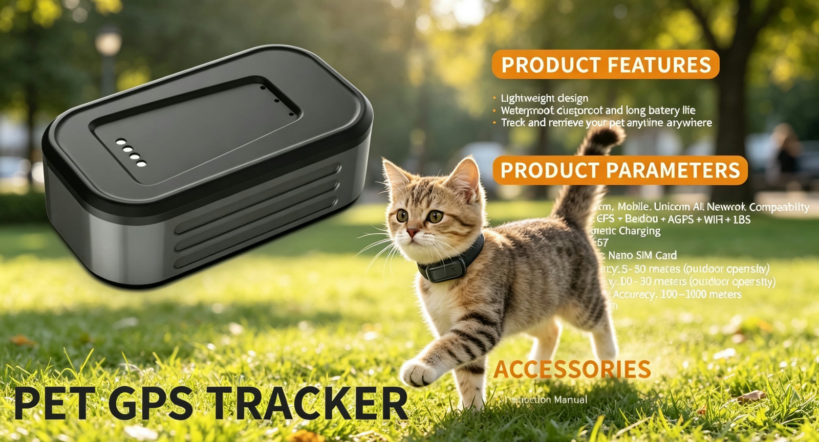 Pet GPS Tracker, GPS & Beidou Dual-Mode Locator