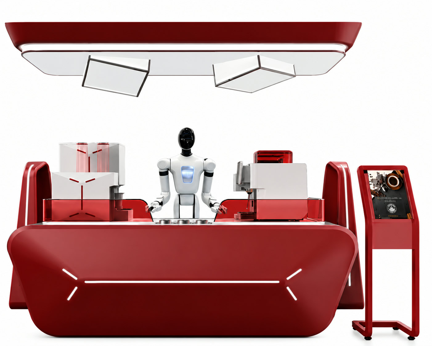 Robot Coffee Kiosk, 6-Axis Collaborative Robotic Arm Unmanned Coffee Station