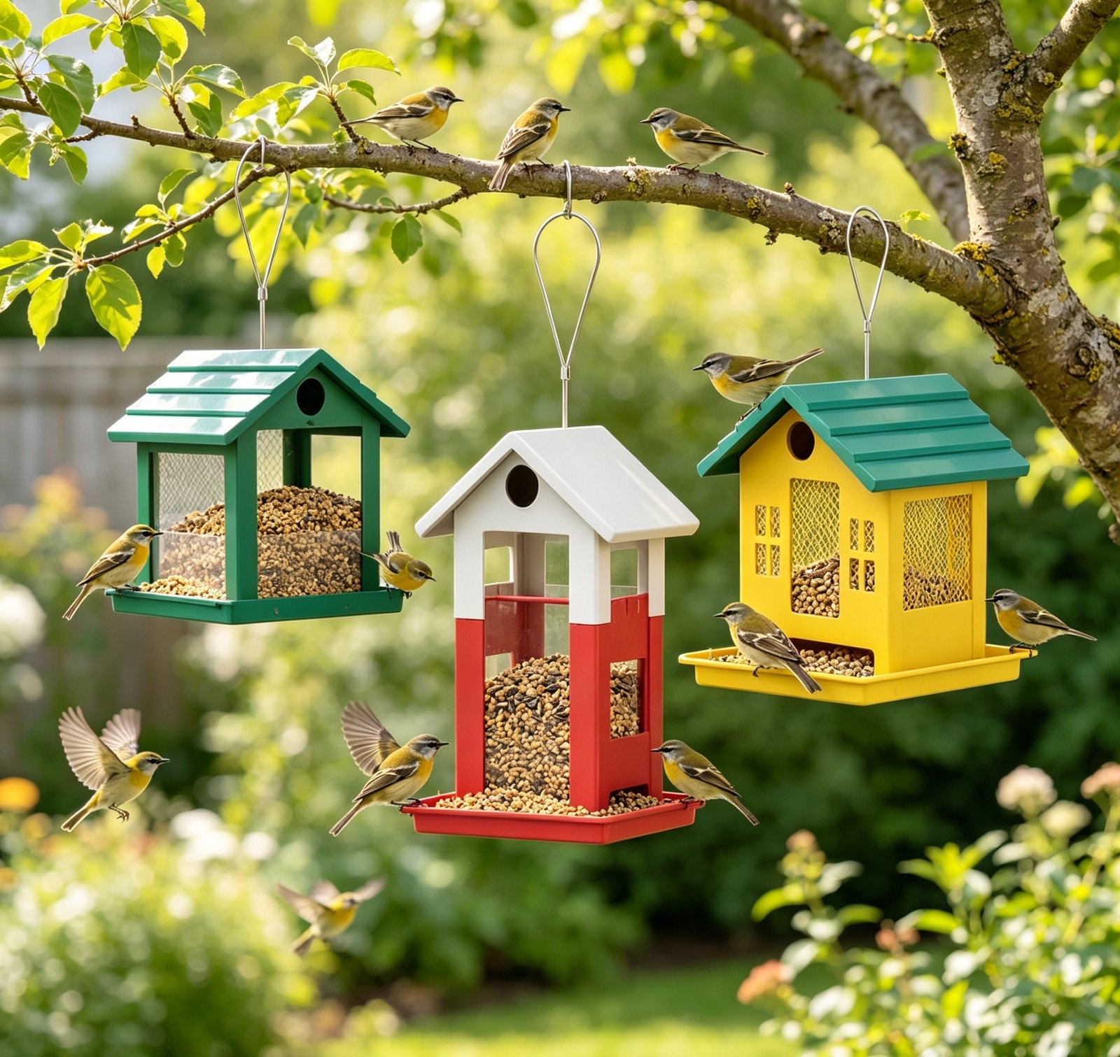 Hopper Bird Feeders, Weatherproof Wild Bird Seed Feeders