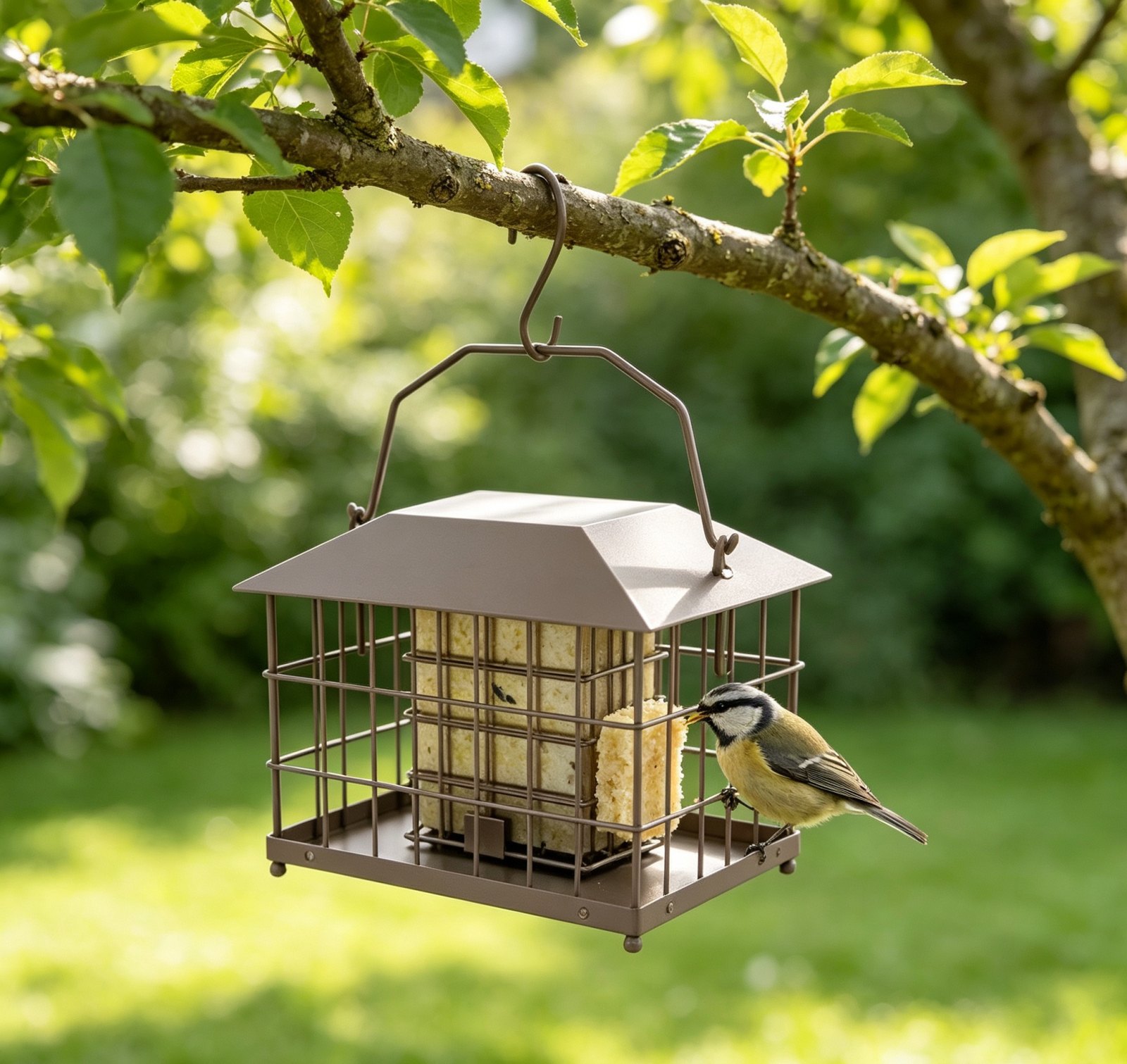 Suet Bird Feeders, Weatherproof Metal Wild Bird Feeders for Garden Backyard