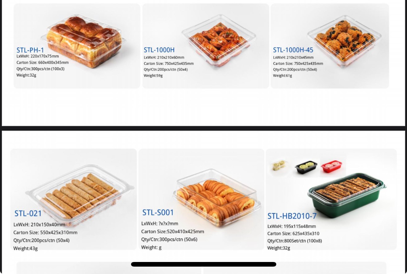 PET RPET Bakery Containers