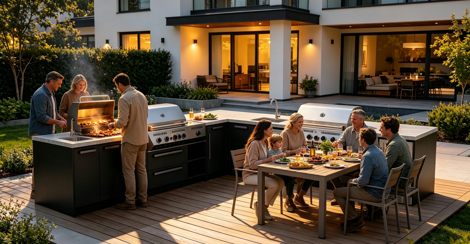 Linear Design Outdoor Kitchen Island