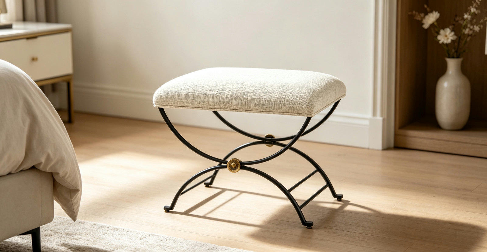Living Room Ottomans & Benches, Multi-Material Custom Furniture